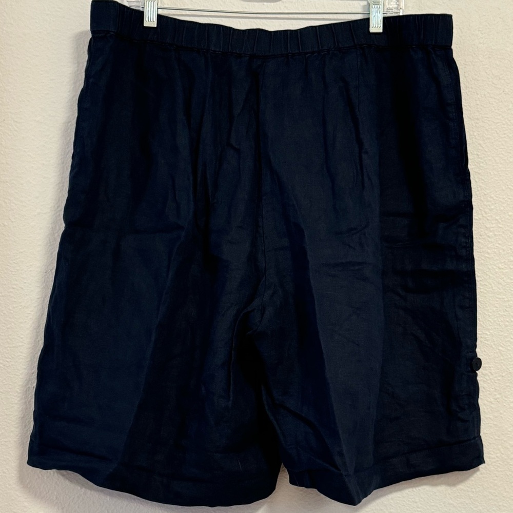 J. Jill Womens Navy Blue Linen Shorts, size XL, futs like 2X - Picture 3 of 12